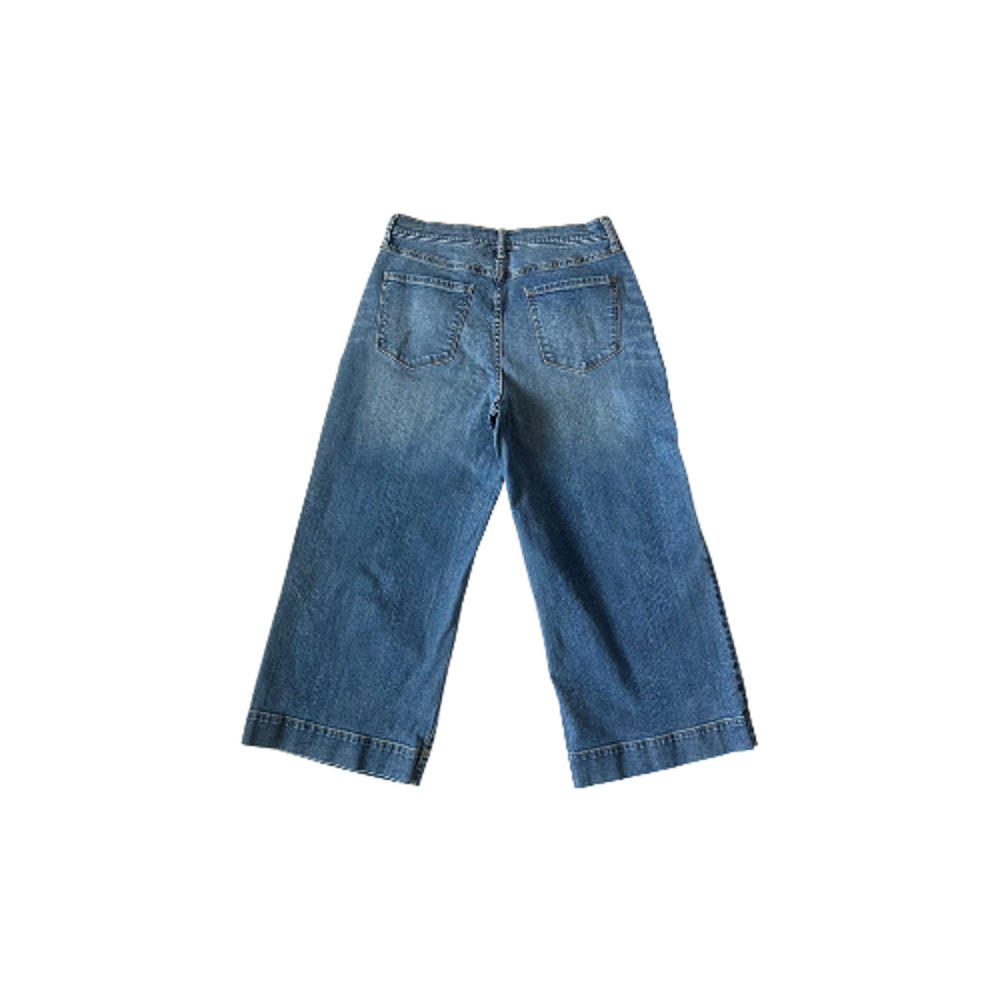 a.n.a Jeans High-Rise Women’s Size 10 Wide Leg Cropped Button-Fly Blue Denim - Picture 5 of 9